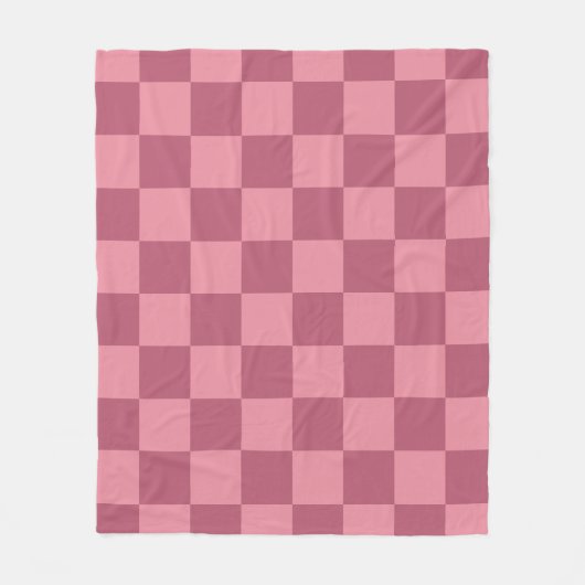 Minimalistisches rosa Schachbrettmuster Fleecedecke (Vorderseite)
