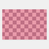Minimalistisches rosa Schachbrettmuster Geschenkpapier Set (Vorderseite 2)