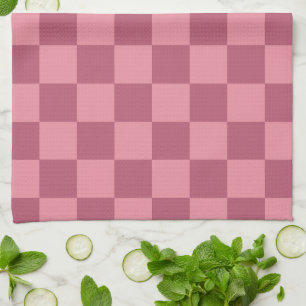 Minimalistisches rosa Schachbrettmuster Geschirrtuch