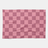 Minimalistisches rosa Schachbrettmuster Geschirrtuch (Horizontal)