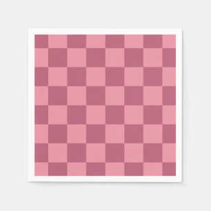 Minimalistisches rosa Schachbrettmuster Serviette