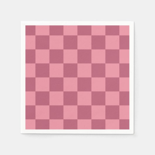 Minimalistisches rosa Schachbrettmuster Serviette (Vorderseite)