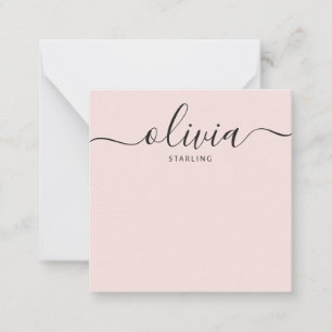 Minimalistisches Rosa-Schriftzug Modern Weibliches Mitteilungskarte