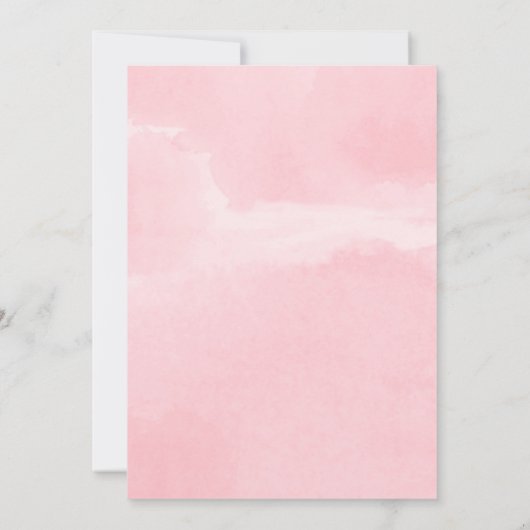 Minimalistisches, rosa, Schwarz-weißes Mädchen Einladung (Rückseite)