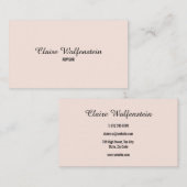 Minimalistisches Rosa-Script Beruflich Visitenkarte (Vorne/Hinten)