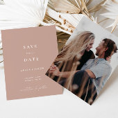 Minimalistisches Rosa-Script-Foto Save the Date
