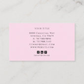 Minimalistisches rosa Skript-Monogramm-Name Visitenkarte (Rückseite)