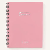 Minimalistisches rosa Spiralnotizbuch – „Essential Notizblock (Vorderseite)
