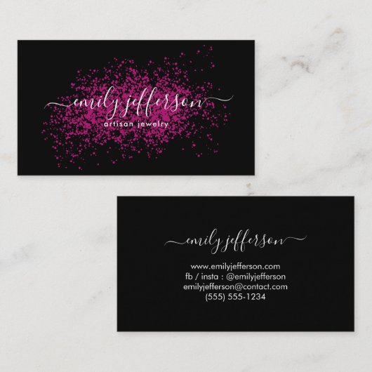 Minimalistisches, rosa Spritzer Visitenkarte (Vorne/Hinten)