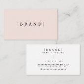 Minimalistisches Rosa Telefonnummerkarte (Vorne/Hinten)