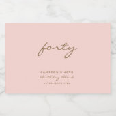 Minimalistisches Rosa und goldenes Zeitalter Gebur Alkoholflaschenetikett (Einzelnes Label)