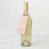 Minimalistisches Rosa und goldenes Zeitalter Gebur Flaschenanhänger (Angewinkelt)