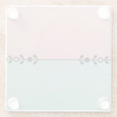 Minimalistisches Rosa und Mintgrün mit schwarzer V Glasuntersetzer (Rückseite)