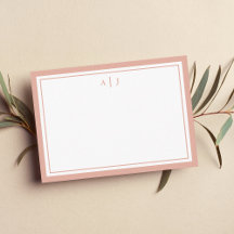 Minimalistisches Rosa Zwei-Bänder-Monogramm