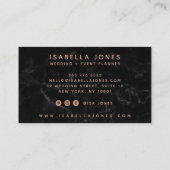 Minimalistisches Rose-Goldsignatur-Skript aus schw Visitenkarte (Rückseite)