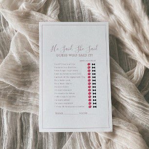 Minimalistisches Roségold He-Said-She-Said-Spiel Flyer