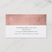 Minimalistisches Rosen-Gold Visitenkarte (Rückseite)