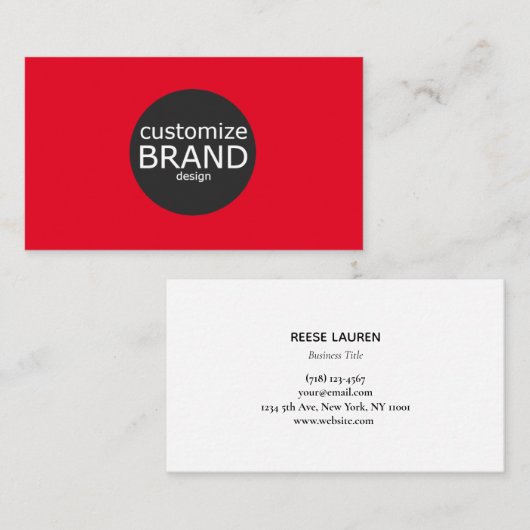Minimalistisches Rot-Berufliches Logo Visitenkarte (Vorne/Hinten)