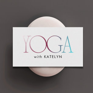 Minimalistisches Rot Blau Grau Fettes Yoga Visitenkarte