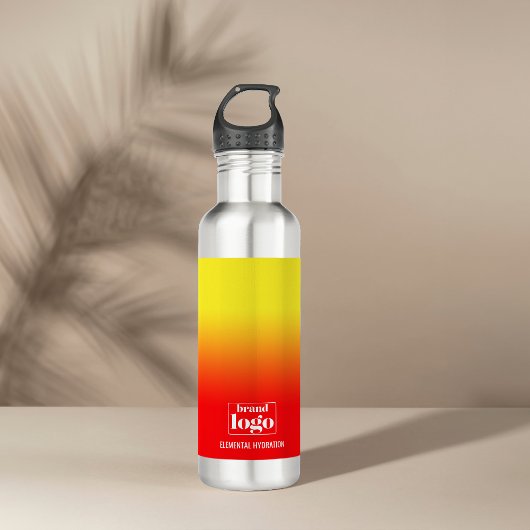 Minimalistisches Rot-Gelb-Farbelementlogo Edelstahlflasche
