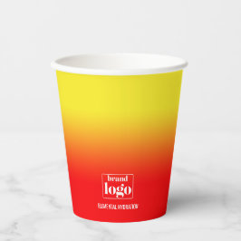 Minimalistisches Rot-Gelb-Farbelementlogo Pappbecher