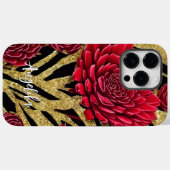 Minimalistisches Rot- und Goldabstraktes Design Case-Mate iPhone Hülle (Rückseite (Horizontal))