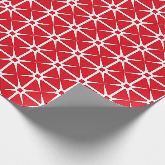 Minimalistisches Rot und Weiß Weihnachten Geschenkpapier (Ecke)