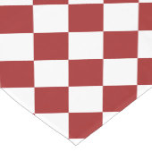 Minimalistisches Rot-Weiß-Karo-Muster Kurzer Tischläufer (Ecke)