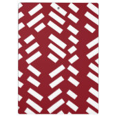 Minimalistisches, rotes, diagonales Muster, Monogr Klemmbrett (Rückseite)