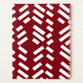 Minimalistisches, rotes, diagonales Muster, Monogr Planer (Rückseite)