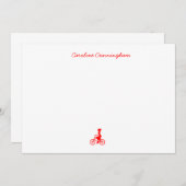 Minimalistisches rotes Fahrrad - Flachbildschirm Mitteilungskarte (Vorne/Hinten)