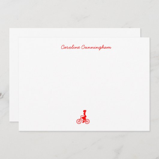 Minimalistisches rotes Fahrrad - Flachbildschirm Mitteilungskarte (Vorne/Hinten)