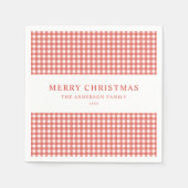 Minimalistisches rotes Gingham-Christmas Serviette (Vorderseite)