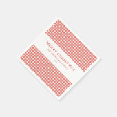 Minimalistisches rotes Gingham-Christmas Serviette (Ecke)