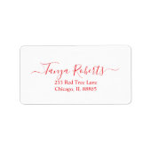 Minimalistisches Rotes Happy Holidays Elegante Typ Adressaufkleber (Vorne)