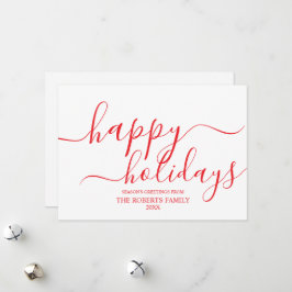 Minimalistisches Rotes Happy Holidays Elegante Typ Feiertagskarte