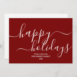 Minimalistisches Rotes Happy Holidays Elegante Typ Feiertagskarte