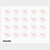 Minimalistisches Rotes Happy Holidays Elegante Typ Runder Aufkleber (Blatt)
