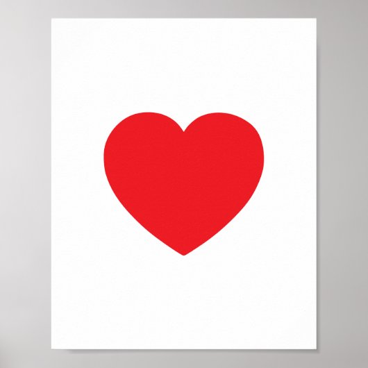 Minimalistisches rotes Herz Poster (Vorne)