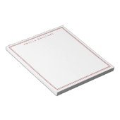 Minimalistisches rotes Monogramm mit zwei Rändern Notizblock (angewinkelt)