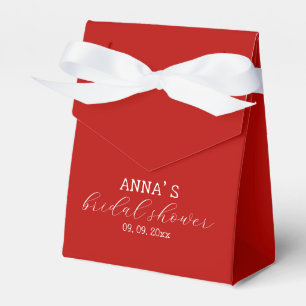 Minimalistisches Rotes und Weißes Brautparty Geschenkschachtel