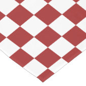 Minimalistisches rotes und weißes Muster Kurzer Tischläufer (Ecke)