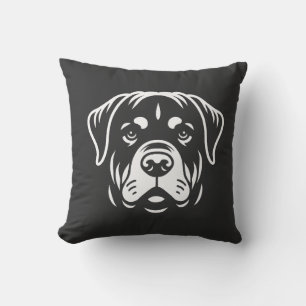 Minimalistisches Rottweiler-Gesicht-Design � Fette Kissen