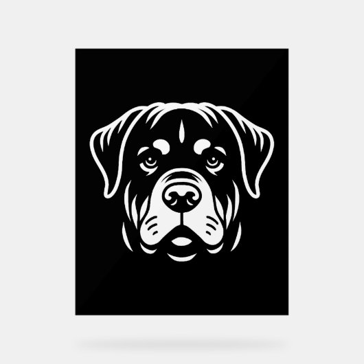 Minimalistisches Rottweiler-Gesichtsdesign - Bold  Acrylschild (Vorderseite)