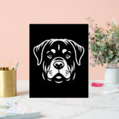 Minimalistisches Rottweiler-Gesichtsdesign - Bold  Acrylschild (Hochzeit)