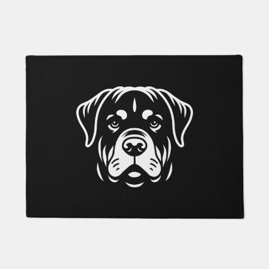 Minimalistisches Rottweiler-Gesichtsdesign - Bold Fußmatte (Vorderseite)