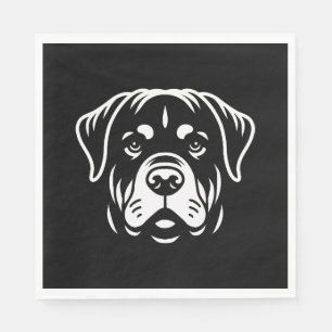 Minimalistisches Rottweiler-Gesichtsdesign - Bold Serviette
