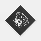 Minimalistisches Rottweiler-Gesichtsdesign - Bold  Serviette (Ecke)