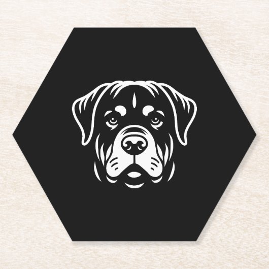 Minimalistisches Rottweiler-Gesichtsdesign - Bold Untersetzer (Vorderseite)