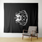 Minimalistisches Rottweiler-Gesichtsdesign - Bold  Wandteppich (Beispiel (Horizontal))